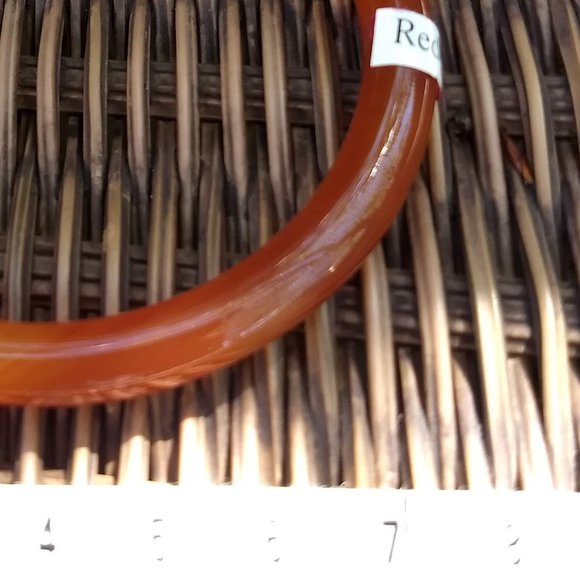 vintage 70s solid red agate bangle bracelet NWT 🎈HOST PICK🎈 - Picture 3 of 5